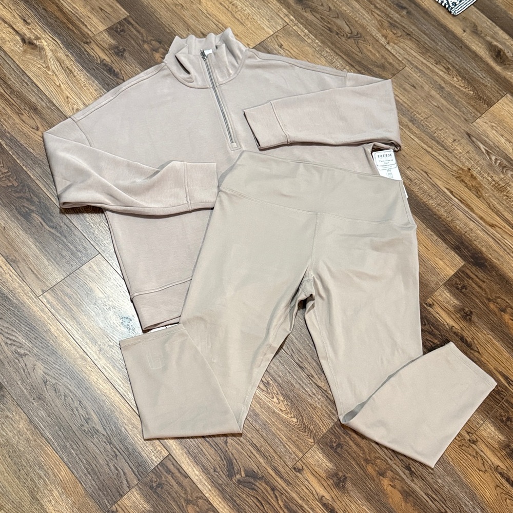 RBX Light Taupe Pullover with yoga pants. Live life active. 2 piece set.